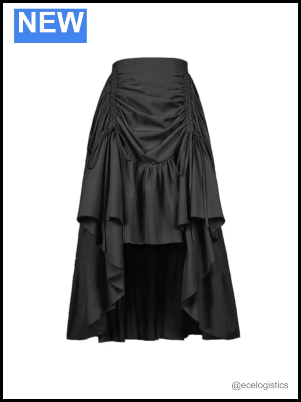 Steampunk Pirate Skirt Midi High Low Bustle Renaissance Vintage Costume